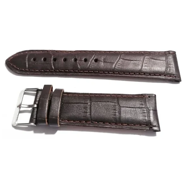 Fado& Her Saate Uyumlu Hakiki Croco Deri Saat Kordonu 22 Mm (296) Kahverengi - Görsel 4