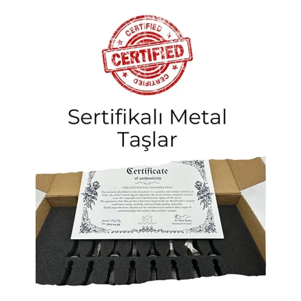 Mc59 Bizans Figürlü El Yapımı Metal Satranç Takımı Kayın Ağacı Satranç Tahtası - Lüks Hediyelik - Görsel 7