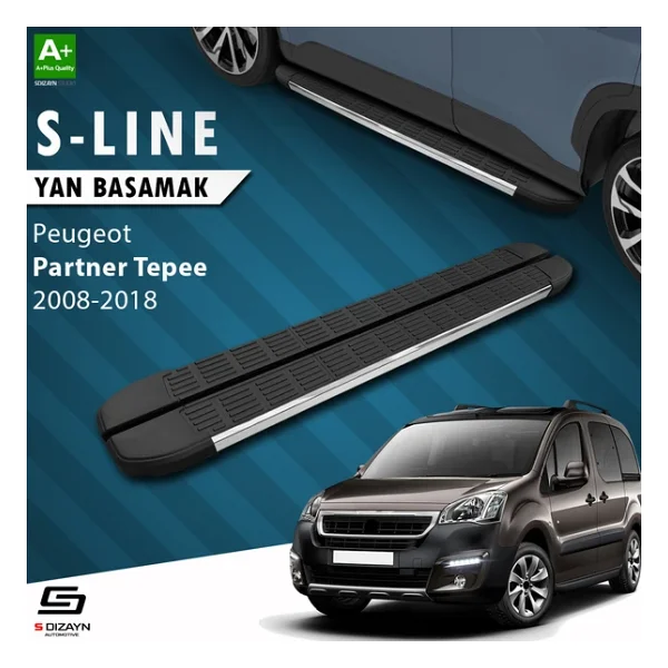 S-Dizayn Peugeot Partner 2 Tepee S-Line Krom Yan Basamak 193 Cm 2008-2018 A+ Kalite - Görsel 3