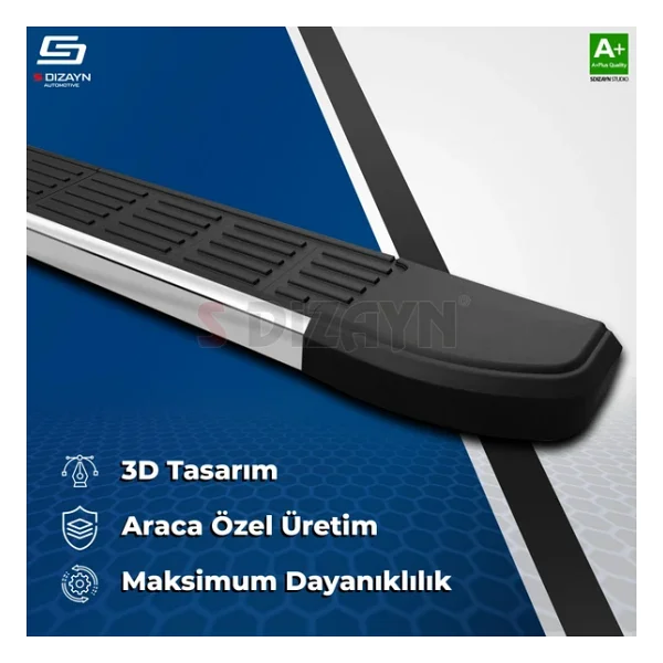 S-Dizayn Peugeot Partner 2 Tepee S-Line Krom Yan Basamak 193 Cm 2008-2018 A+ Kalite - Görsel 6