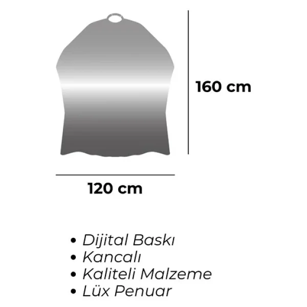 Lüx Penuar Berber Önlüğü Dijital Baskı 120x160 Cm Model: 1112 - Görsel 2