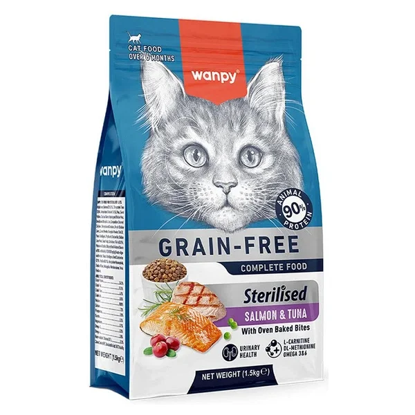 Wanpy Somonlu Ve Ton Balıklı 1.5 Kg Kısırlaştırılmış Yetişkin Kedi Maması - Görsel 5