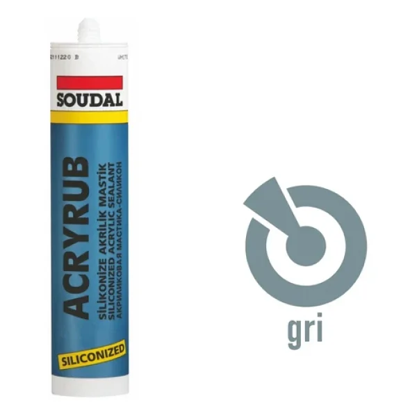 Soudal Acryrub Silikonize 500 Gr Gri Mastik - Görsel 5