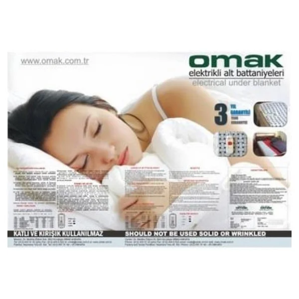 Omak İki Ayrı Kumandalı 140x170 Cm Battal Boy Elektrikli Battaniye - Görsel 3