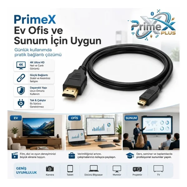 PrimeX PX-1121-5 Full HD 5 m HDMI Kablo - Görsel 5