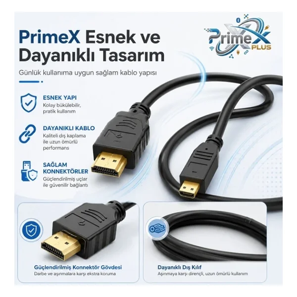 PrimeX PX-1121-5 Full HD 5 m HDMI Kablo - Görsel 6