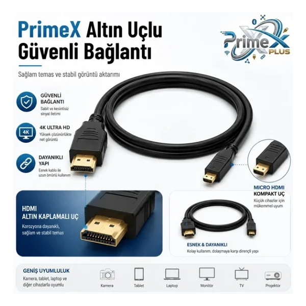 PrimeX PX-1121-5 Full HD 5 m HDMI Kablo - Görsel 2