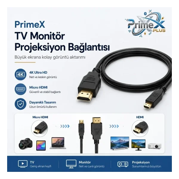 PrimeX PX-1121-5 Full HD 5 m HDMI Kablo - Görsel 7