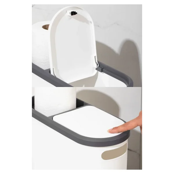 Porsima M-325 Çöp Kutusu Banyo Mutfak Çöp Kovası Kapaklı Banyo Çöp Kovası 10lt - Görsel 2