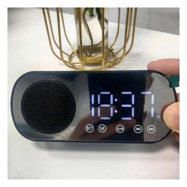 Akıllı Çalar Saat Fm Radyo BT Modu Çift Alarm Şarj Edilebilir Pil Parlaklık Ayarlı Tasarım - Görsel 2