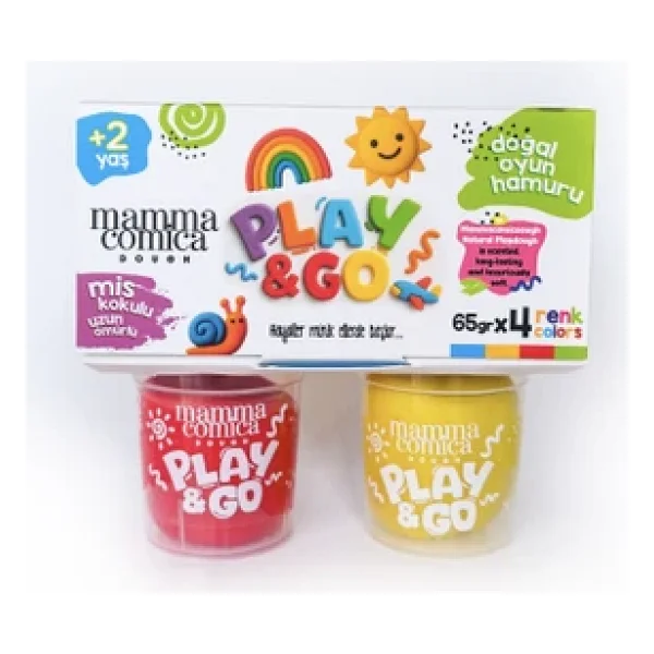 Play & Go 4 Lü Doğal Oyun Hamuru Seti (4 Renk X65 Gr) - Görsel 2