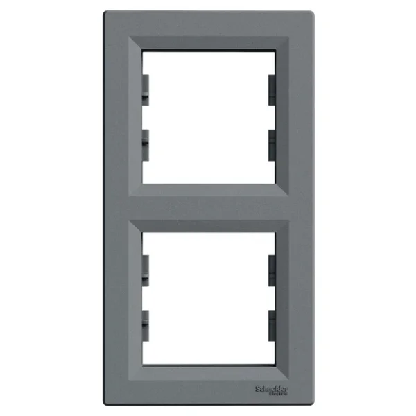 Schneider Eph5810262 Asfora Dikey İkili Çelik Priz Çerçevesi - Görsel 3