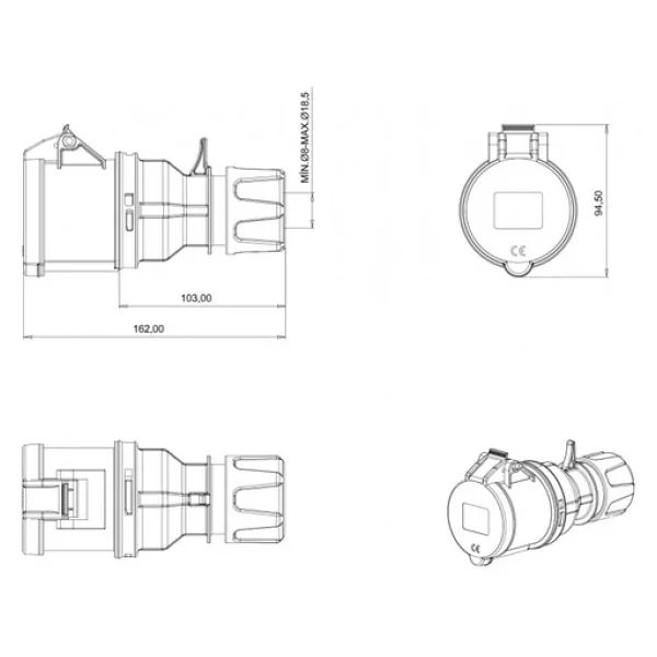 Bemis Bc1-3403-2312 3x32a Uzatma Priz - Görsel 5