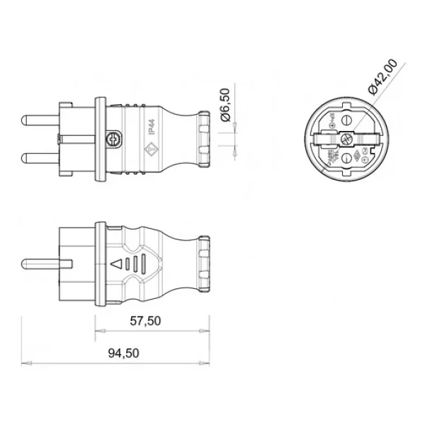 Bemis 1x16a 220v Kauçuk Düz Fiş - Görsel 4