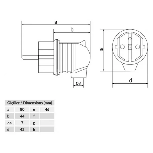 Bemis 1x16a 220v Kauçuk Eğik Fiş - Görsel 4