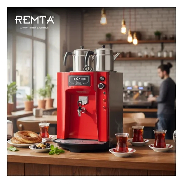 Remta DE11SP Premium Jumbo Çift Demlikli 23 lt Çay Makinesi Kırmızı - Görsel 7