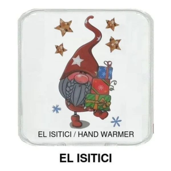 Yıldızlı Noel Cücesi Cep Sobası,El Isıtıcı,Sıcak Su Torbası Pvc 10x9,5cm - Görsel 3