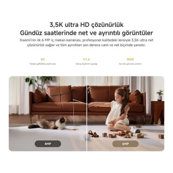 Xiaomi Smart Camera C500 6 MP 360 Derece Gece Görüşlü IP Wi-Fi Güvenlik Kamerası - Görsel 3