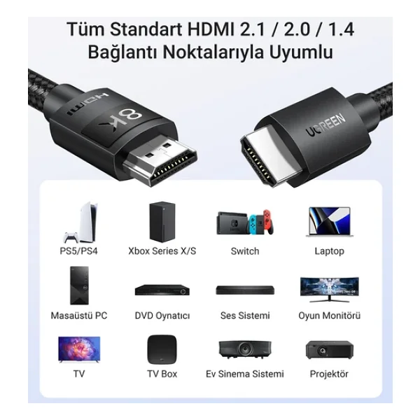 Ugreen 40181 8K 3 M Hdmı Kablo - Görsel 8