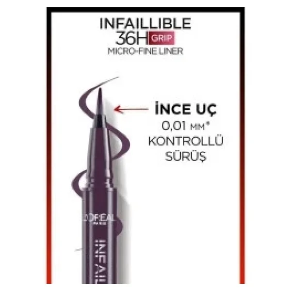 L'oreal Paris Infaillible 36h Grip Micro Fine Eyeliner 04 Dew Berry - Görsel 3
