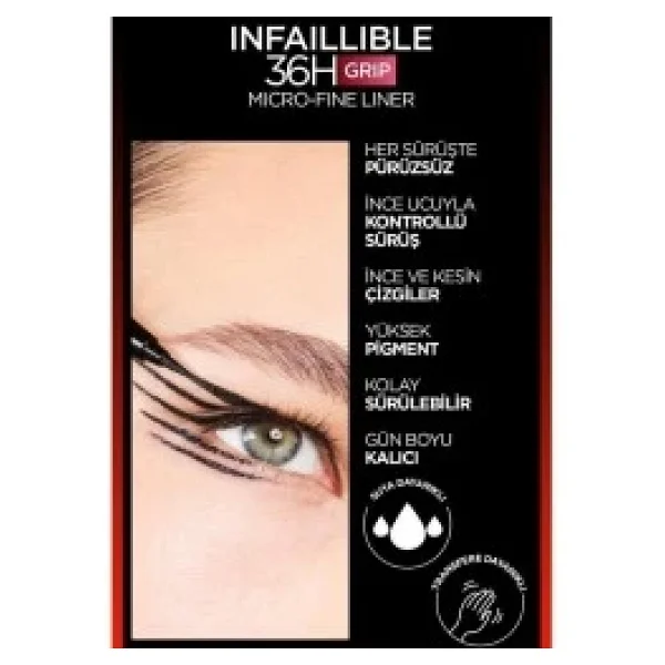 L'oreal Paris Infaillible 36h Grip Micro Fine Eyeliner 04 Dew Berry - Görsel 4