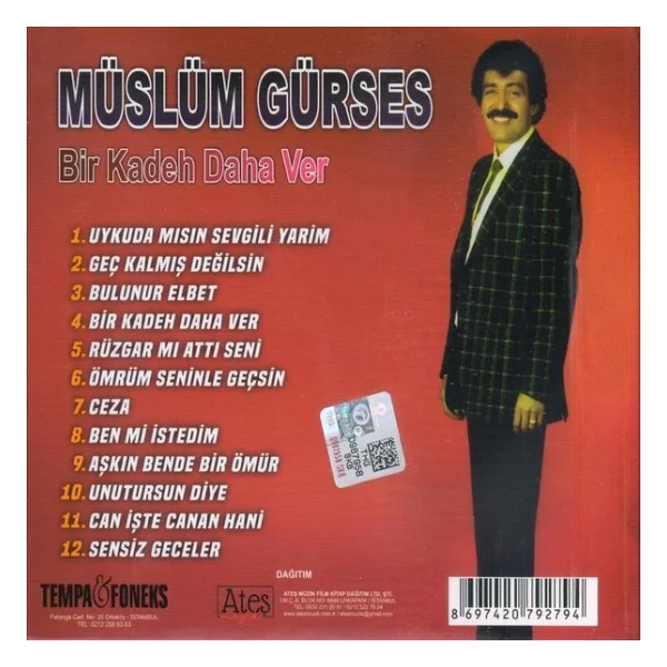 Müslüm Gürses - Bir Kadeh Daha Ver CD - Görsel 4