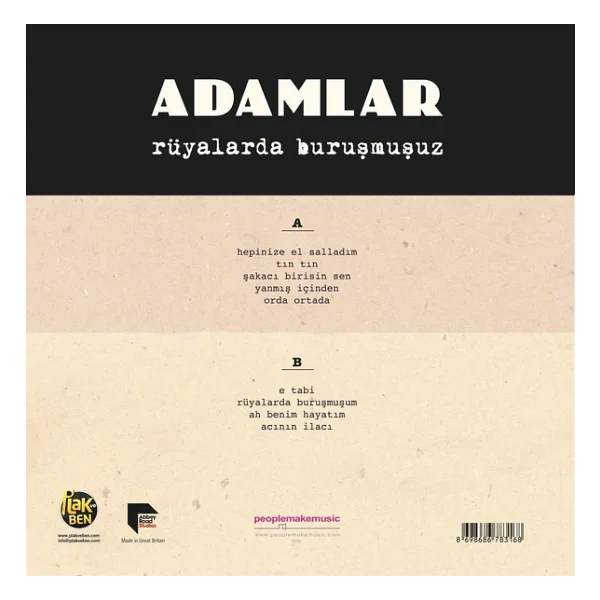 Adamlar - Rüyalarda Buruşmuşuz Plak - Görsel 6