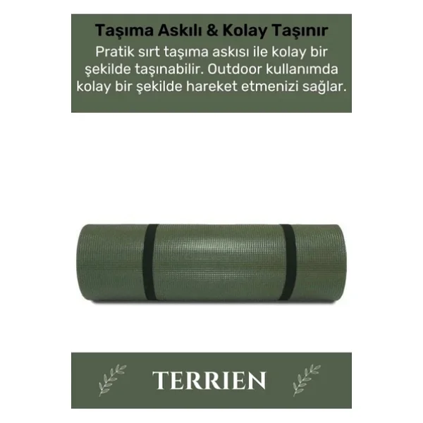 Özel Su Geçirmez 182x60cm Hafif Pratik Dayanıklı Isı Yalıtım 12mm Kalınlık Köpük Askeri Haki Mat - Görsel 4
