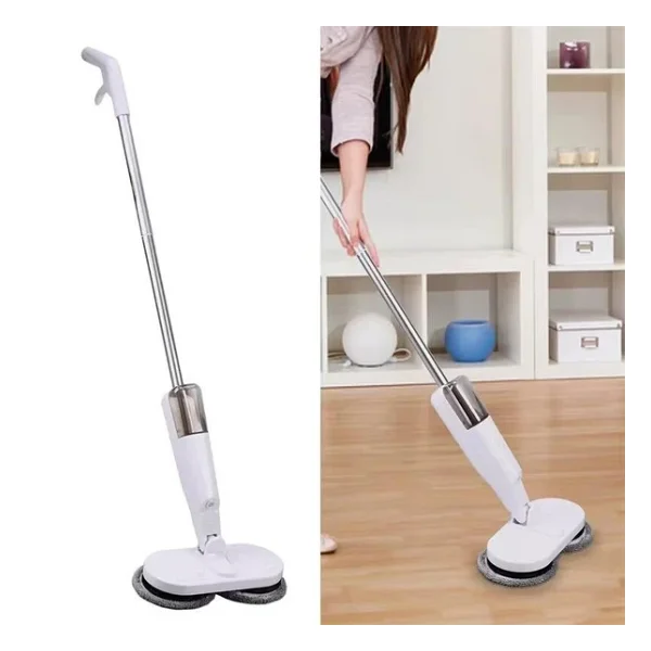 Valkyrie Şarjlı Su Püskürtmeli Elektrikli Mop - Çift Döner Başlık, Mikrofiber Ped, 2000 mAh, Tüm Zeminlerde Etkili Beyaz - Görsel 9