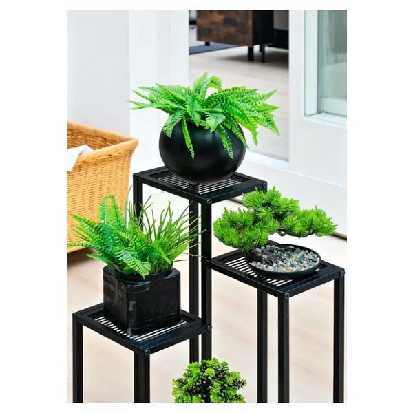 Dekoratif Metal 4 Raflı Saksılık Katlı Dikey Saksı Standı Çiçeklik Bahçe Ve Balkon Dekoru Garden - Görsel 8