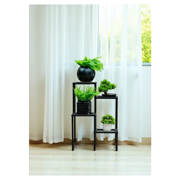 Dekoratif Metal 4 Raflı Saksılık Katlı Dikey Saksı Standı Çiçeklik Bahçe Ve Balkon Dekoru Garden - Görsel 3