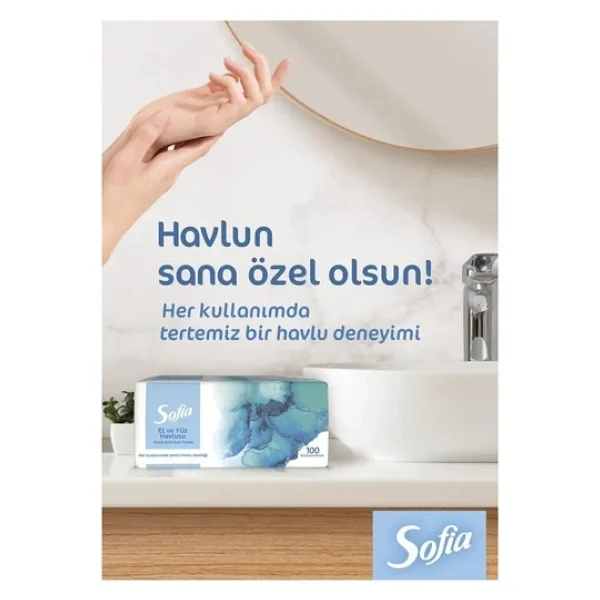 Sofia El Yüz Havlusu 100'lü X16 Paket - Görsel 4