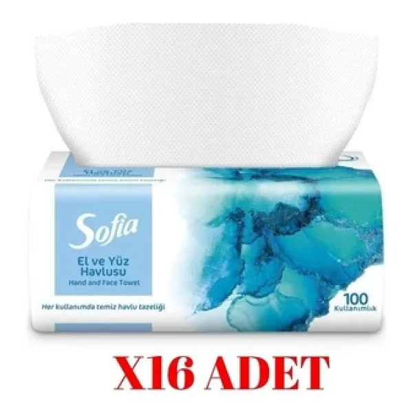 Sofia El Yüz Havlusu 100'lü X16 Paket - Görsel 3