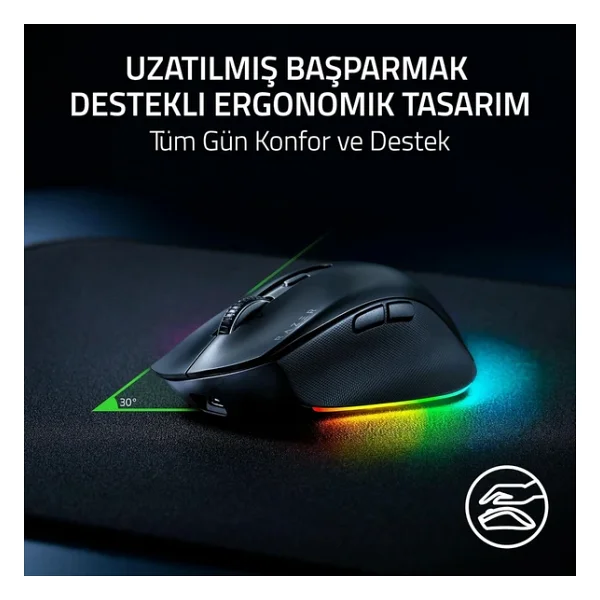 Razer Pro Click V2 Rz01-03900100-R3m1 RGB Şarjlı Optik Kablolu/Kablosuz Oyuncu Mouse - Görsel 5