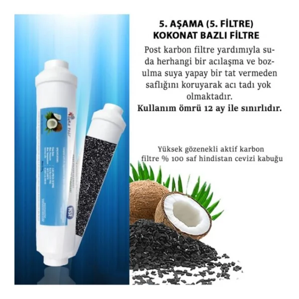 Kapalı Kasa 12 İnç Su Arıtma Cihazı Filtresi 6 Aşamalı İnline Filtre Seti (Nsf Vontron Membran) - Görsel 7