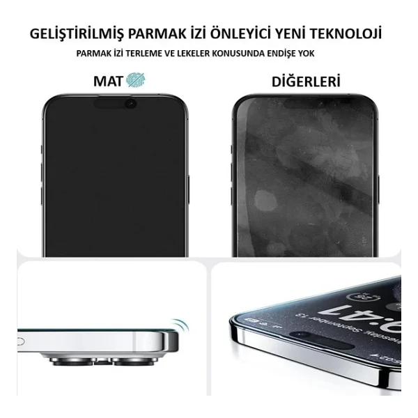 Xiaomi 17 Pro Max Uyumlu Parmak İzi Bırakmaz Hayalet Mat Ekran Koruyucu Nano Jelatin - Görsel 6