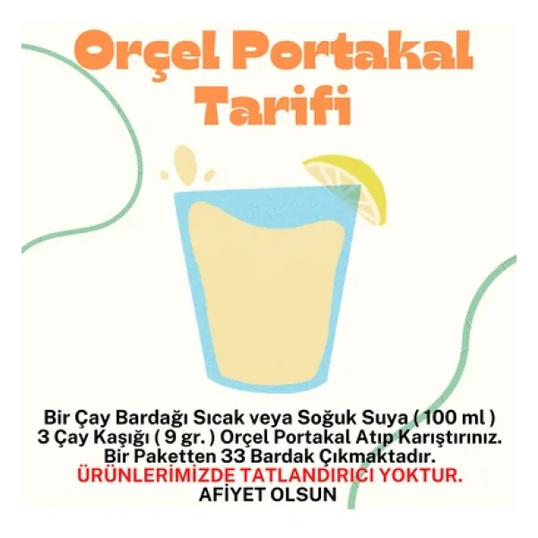 Orçel Portakal Aromalı İçeçek Tozu 300 Gr 15'li - Görsel 4