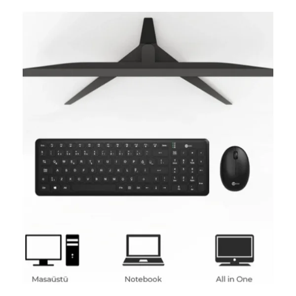 Lenovo Lecoo Kw204 Siyah Kablosuz Klavye Mouse Seti - Görsel 3