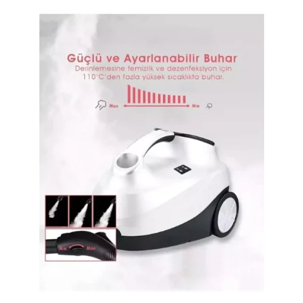 Pirantech Cb-107c 2000 W Beyaz Buharlı Temizleyici - Görsel 5