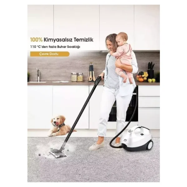 Pirantech Cb-107c 2000 W Beyaz Buharlı Temizleyici - Görsel 6
