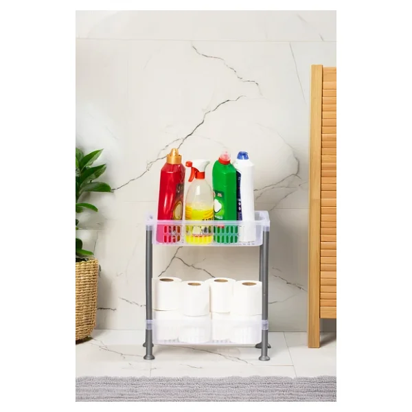 Porsima 5157 2 Katlı Raf - Çok Amaçlı 2 Katlı Evye Altı Düzenleyici Dolap Içi Tezgah Altı Organizer - Görsel 3