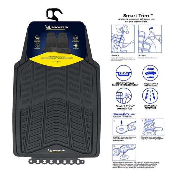 Michelin Mc33863 3 Parça Universal 3d Havuzlu Oto Paspas - Görsel 4