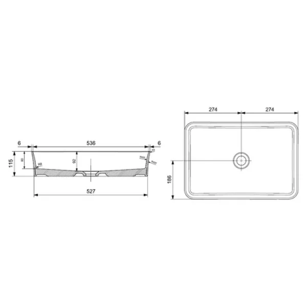 Bocchi Sottile Slim Line 1476-020-0125 55 Cm Mat Antrasit Tezgah Üstü Lavabo - Görsel 6
