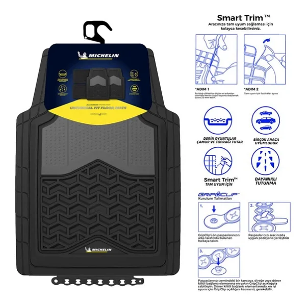 Michelin Mc34891 4 Parça Universal 3d Havuzlu Oto Paspas - Görsel 2