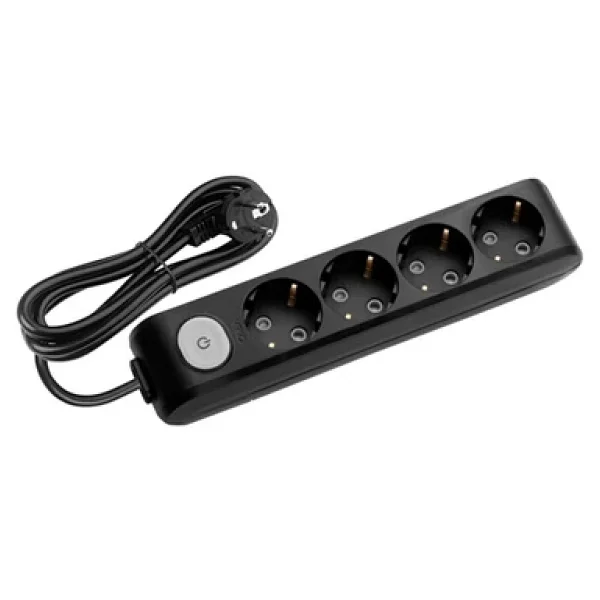 Viko Multi-Let 90137405 Topraklı Anahtarlı Siyah 5 M 4'lü Priz - Görsel 4