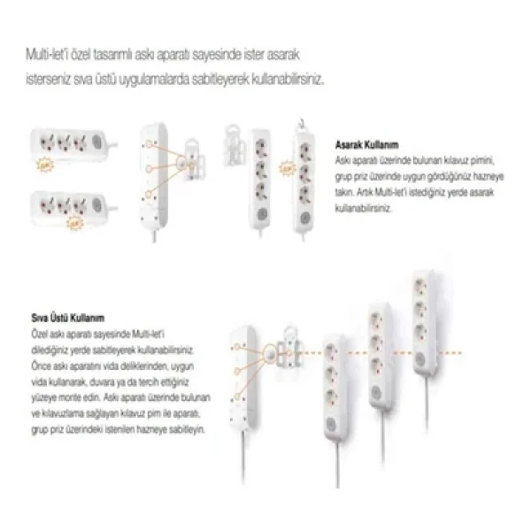 Viko Multi-let 90137403 Topraklı Anahtarlı Siyah 3 m 4'lü Priz - Görsel 7