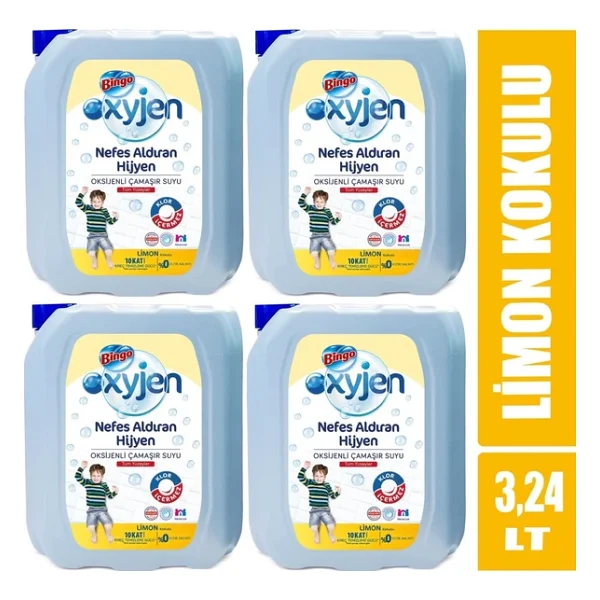 Bingo Oksijen Limon Çamaşır Suyu 3.24 Lt 4'lü - Görsel 3