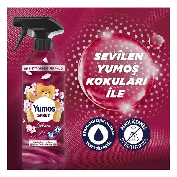 Yumoş Sprey Yıkanması Zor Eşyalar İçin Giysi Spreyi Sakura + Amber 4 X 450 Ml - Görsel 4