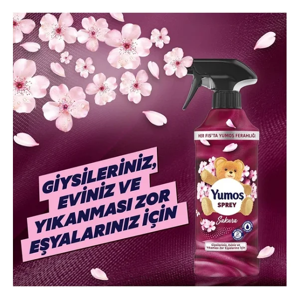 Yumoş Sprey Yıkanması Zor Eşyalar İçin Giysi Spreyi Sakura + Amber 4 X 450 Ml - Görsel 5
