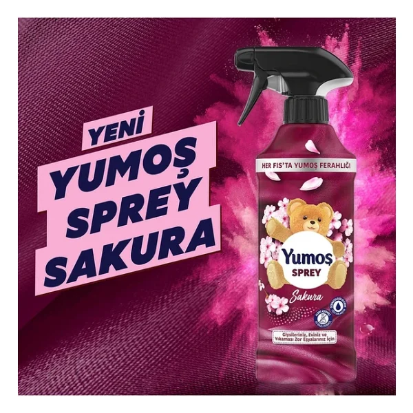 Yumoş Sprey Yıkanması Zor Eşyalar İçin Giysi Spreyi Sakura + Amber 4 X 450 Ml - Görsel 3